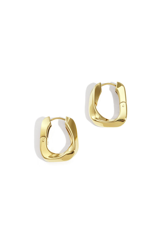 Rectangular twisted hoop earrings
