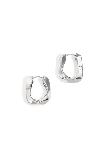 Rectangular twisted hoop earrings