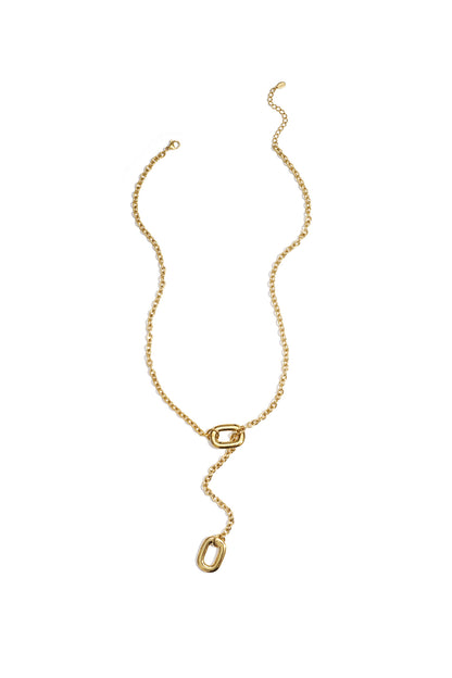 Y-shaped necklace with oval ends